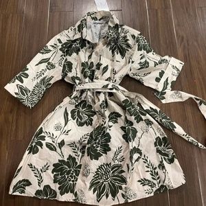 tapered waist linen shirt dress